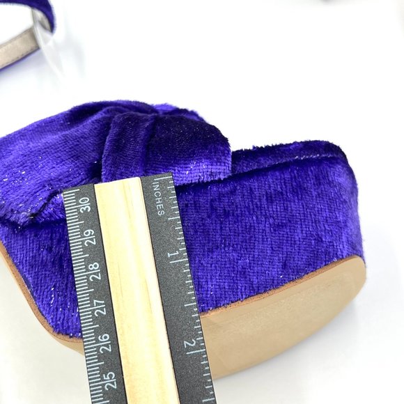 Circus NY Sam Edelman Size 8.5 Audrea‎ Purple Velvet Platforms Heels Shoes - Picture 12 of 13